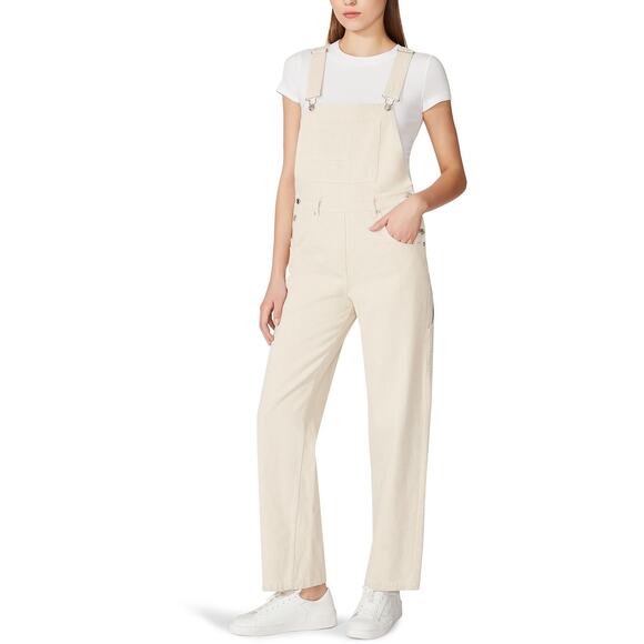 Steve Madden Cobra Adjustable‎ High Rise Jeans Overall Jumpsuit Cream Size XS - Picture 1 of 8